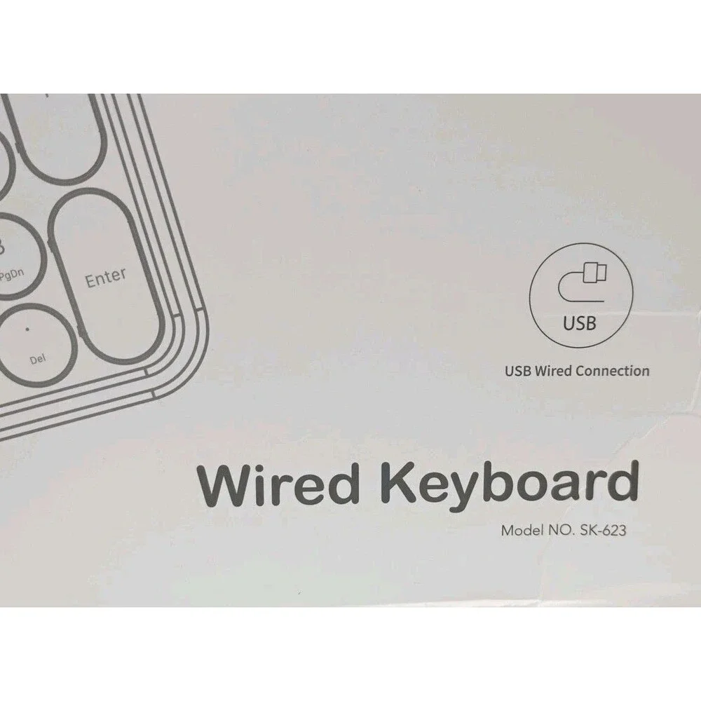 Retro Wired keyboard SK-623- Tested working